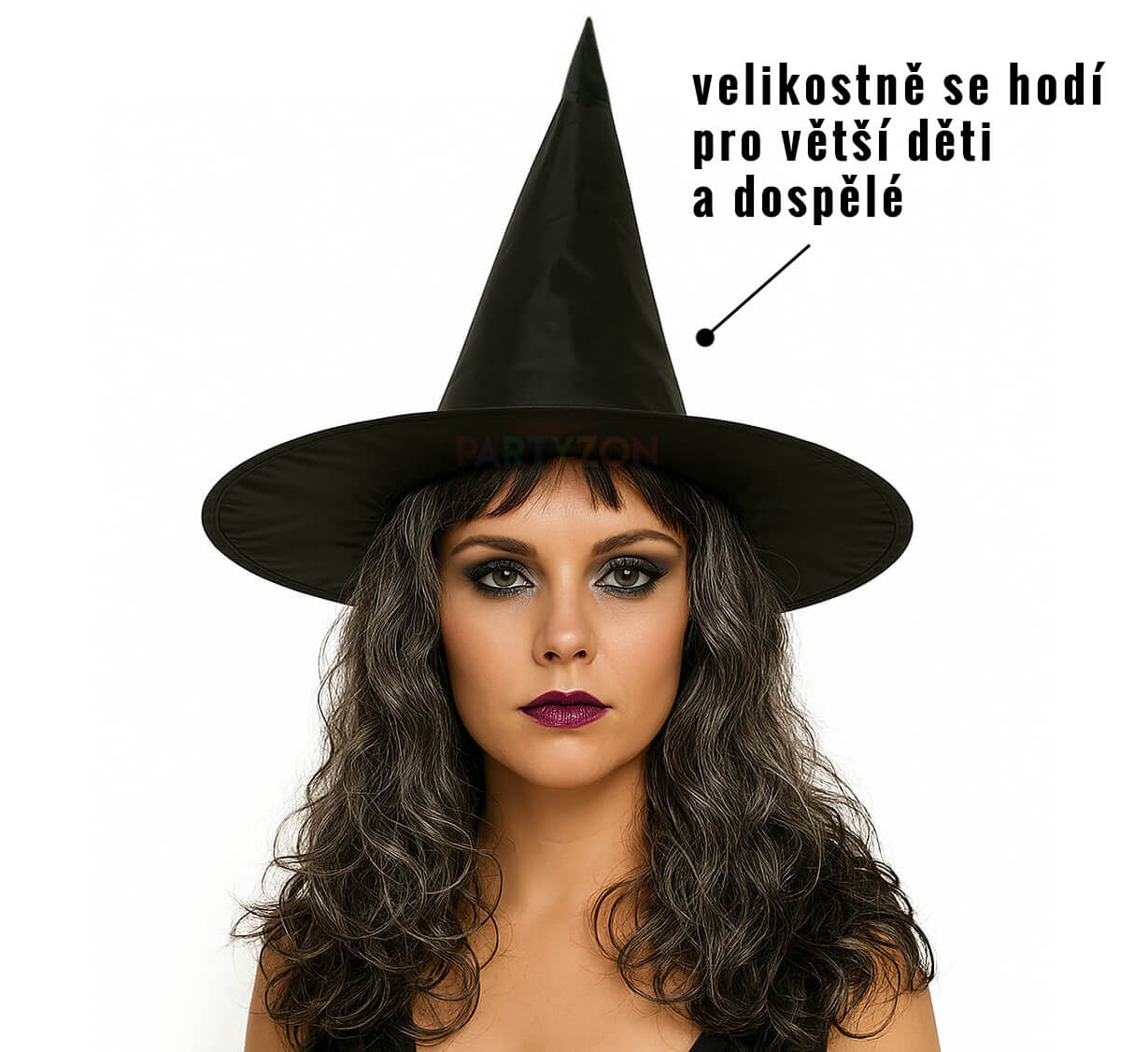 cerny carodejnicky klobouk levny deti dospely